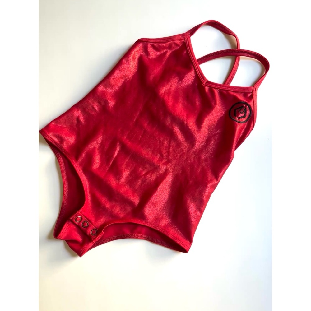 NWOT T.A.O red shimmery swim/leotard 6y